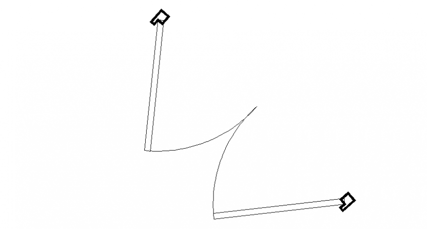 Double door design 2d view plan CAD blocks autocad file