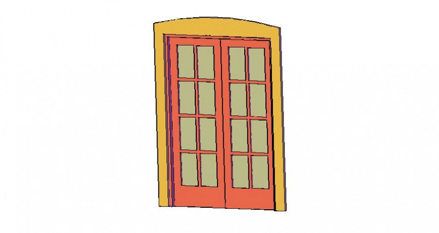 Double door details 2d model autocad software file t