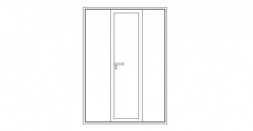 Double door elevation block auto-cad details dwg file