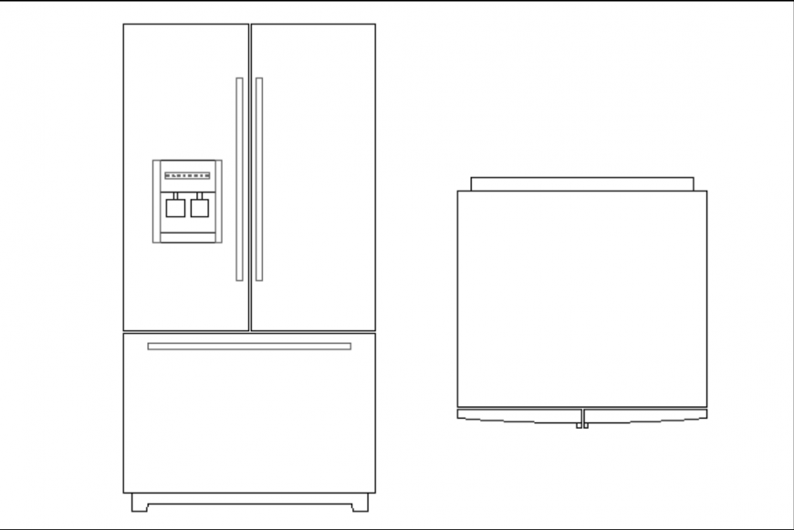 Double door fridge elevation