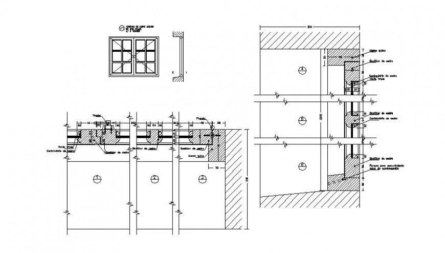 Window Elevation with Double Door CAD Drawing DWG file