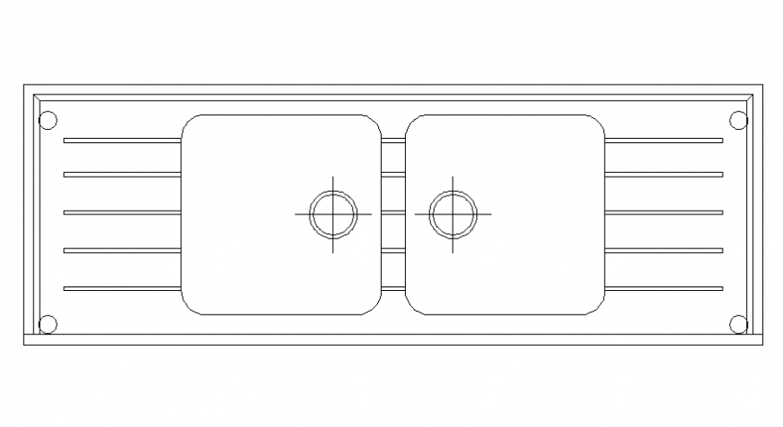 Double sink plan autocad file