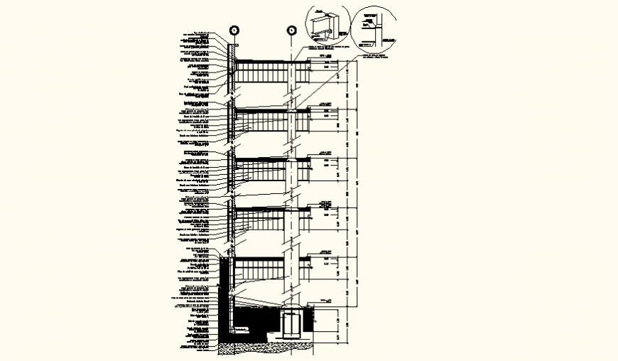 Double skin facade cross section detail elevation and plan layout file