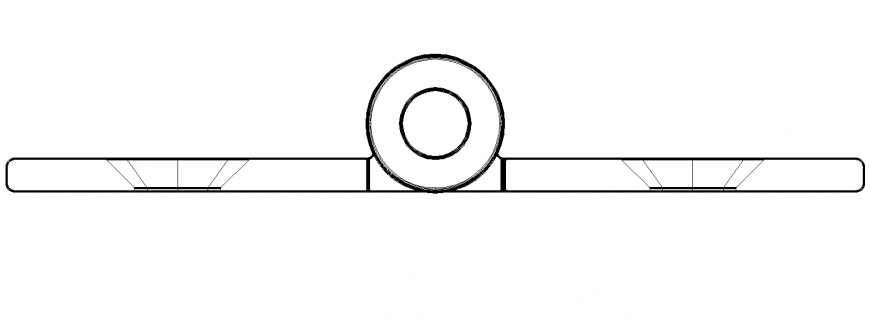 Double Steel Washered Brass Butt Hinge detail structure 2d view layout file in dwg format