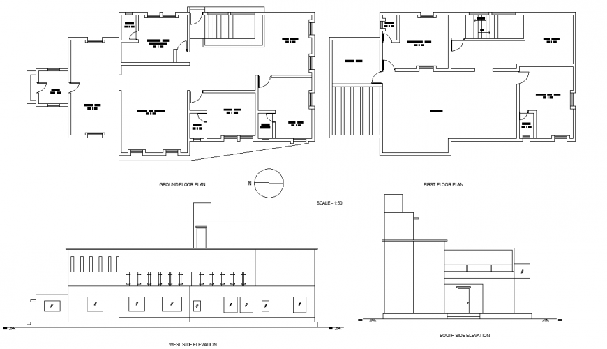 Double storey bungalow working plan with dwg AutoCAD file.