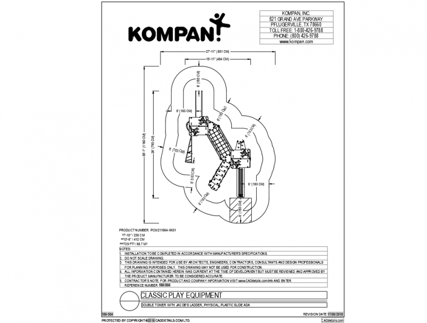 Double tower jaccobs ladder play equipment details dwg file