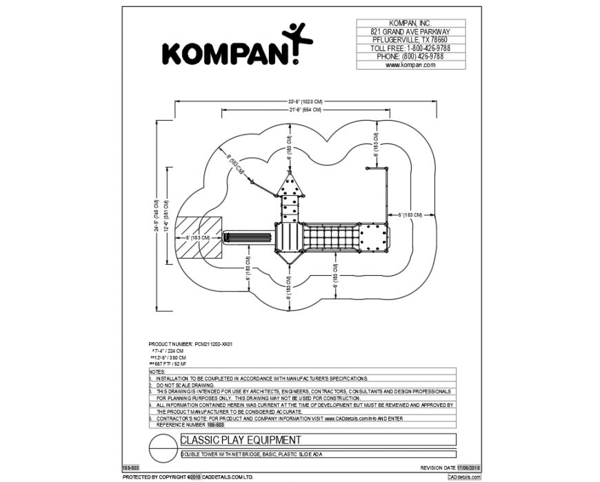 Double tower net bridge play equipment details dwg file