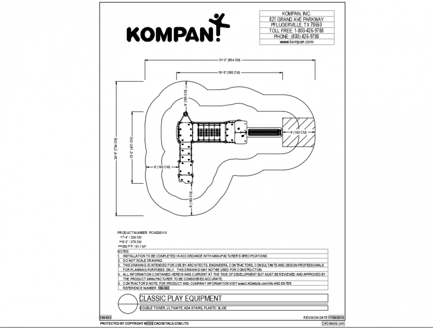 Double tower plastic slide play equipment details dwg file
