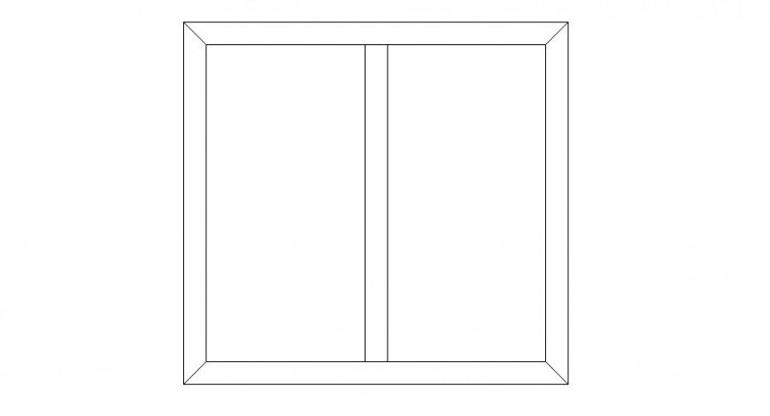 Double window drawings detail 2d view elevation autocad file