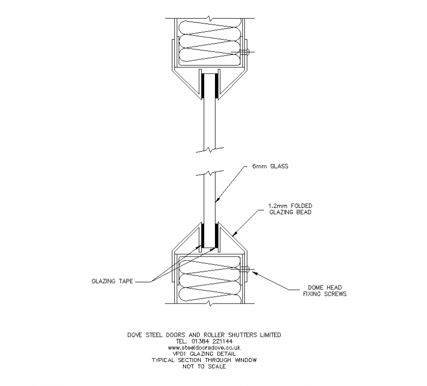 Dove steel door and Glazing detail elevation and plan 2d view dwg file