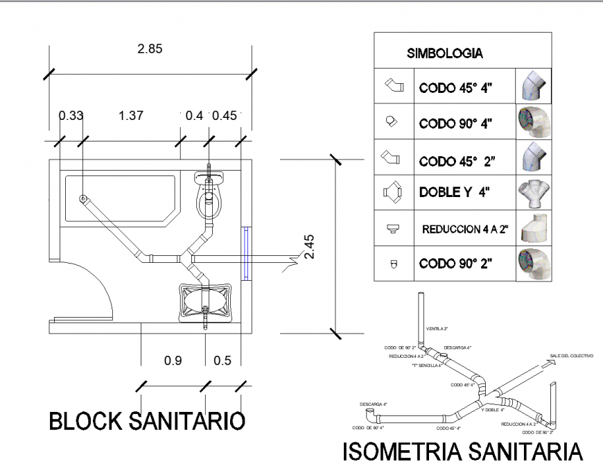 Drainage detail plan of bathroom in dwg file.