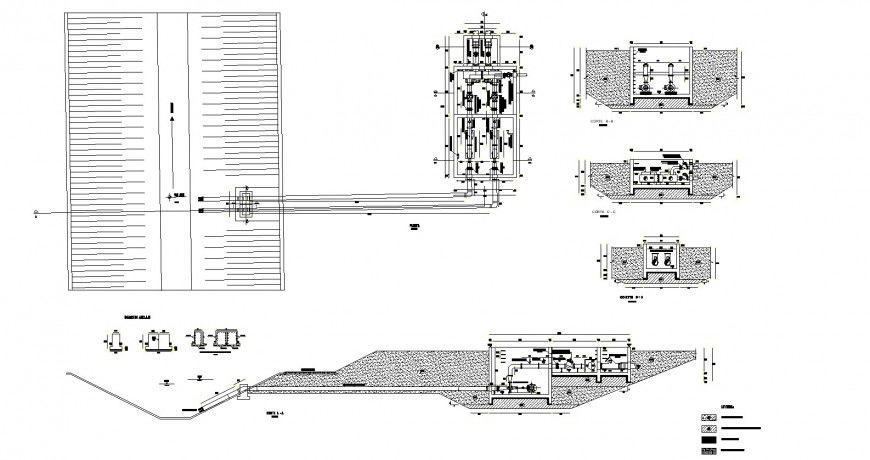 Drainage line detail drawing in dwg AutoCAD file.