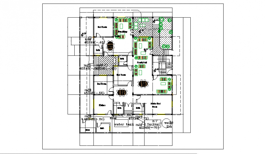 Drainage plan design of Apartment house design drawing