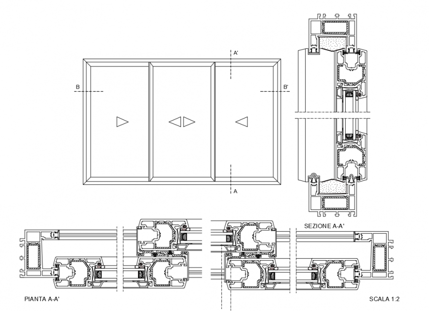 Drainage sliding pvc pipe sectional structure details dwg file