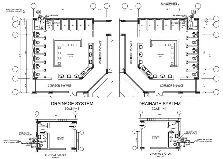 Drainage system autocad software file
