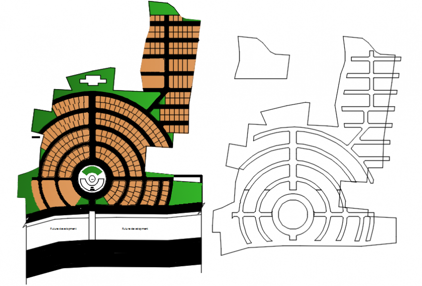 Drawing 2d top view plan detail dwg file