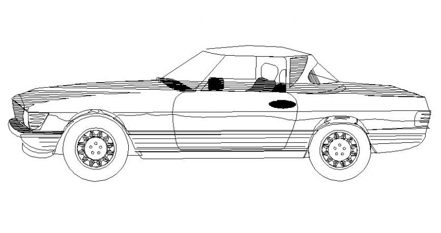 Drawing 2d view elevation of car transportation units dwg file