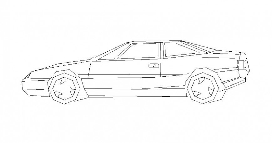Drawing 2d view elevation vehicle car autocad software file