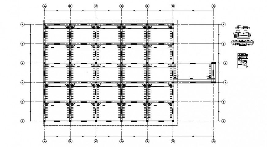 Drawing 2d view of column beam structure autocad file