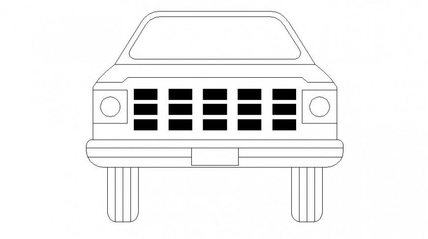 Drawing 2d view of vehicle blocks AutoCAD software file