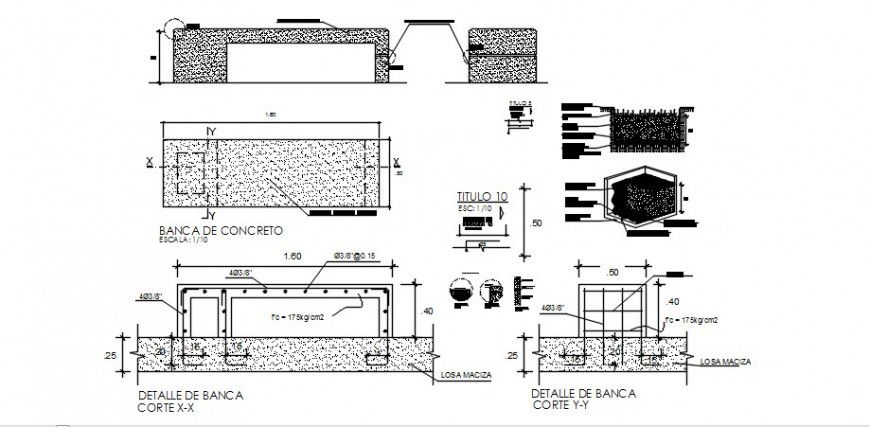 Drawing detail of RCC structural blocks autocad software file