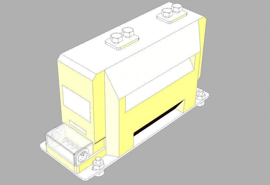 Drawing detail of current transformer 3d model autocad file