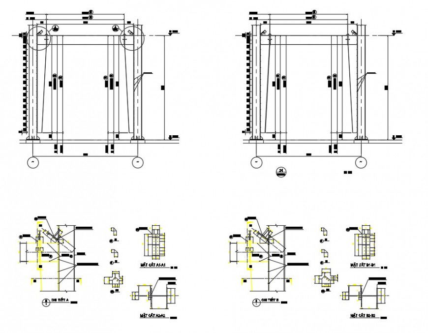 Drawing detail of structural CAD blocks dwg file