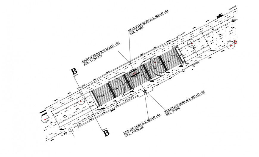 Drawing details of bridge structural blocks dwg file