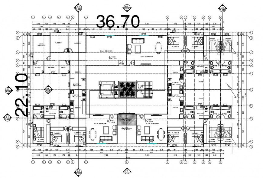 Drawing details of housing apartment bungalow dwg autocad file