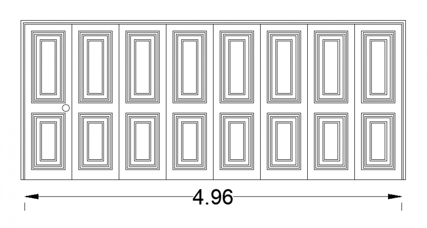 Drawing details of door blocks elevation 2d view autocad file