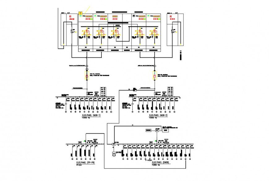 Drawing details of electrical circuits dwg file