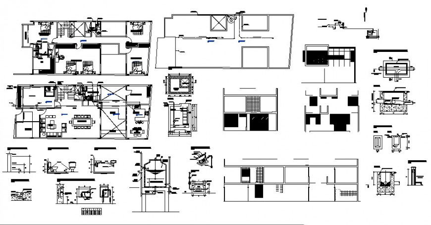 Drawing details of house 2d view autocad software file