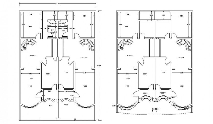 Drawing details of house 2d view floor plan autocad file
