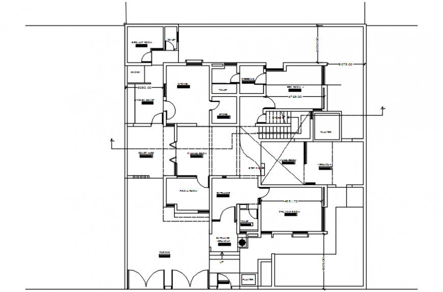 Drawing details of house 2d view layout autocad software file