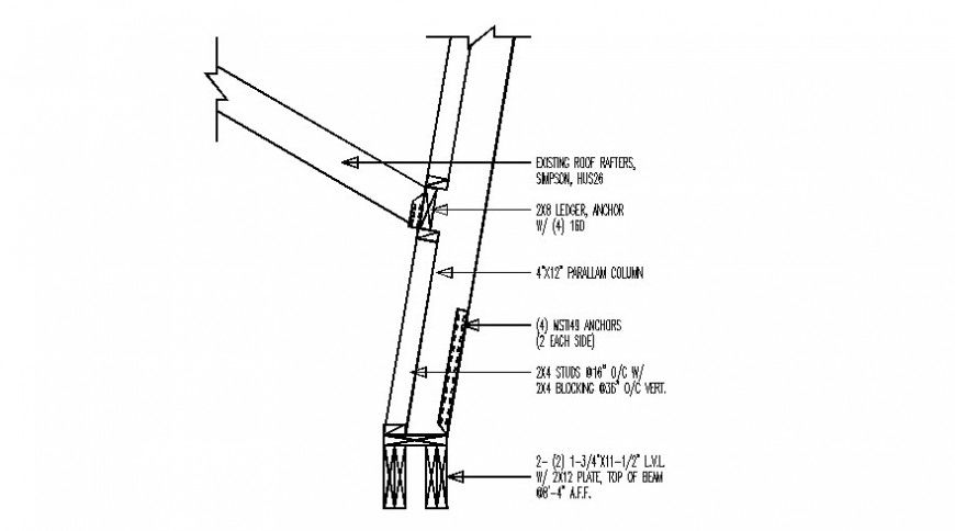 Drawing details of structural joints and connections block AutoCAD file