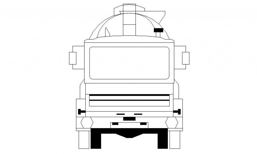 RMC Truck 2D View Elevation Drawing AutoCAD DWG File Download