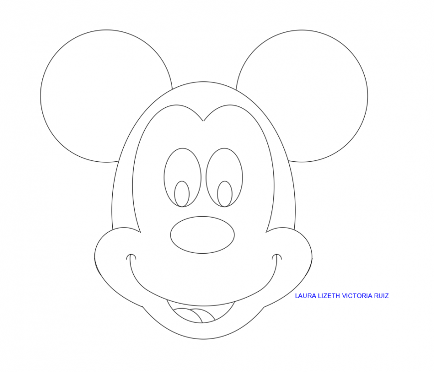 Drawing mickey mouse dwg file