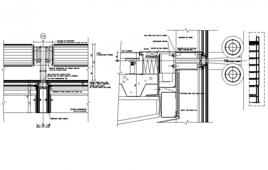 Drawing of 2d detail of the facade AutoCAD file
