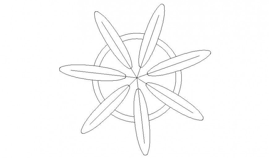 Drawing of 2d plant cad block AutoCAD file