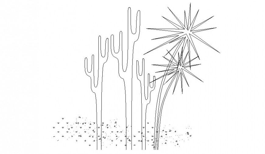 Drawing of 2d tree elevation model autocad file