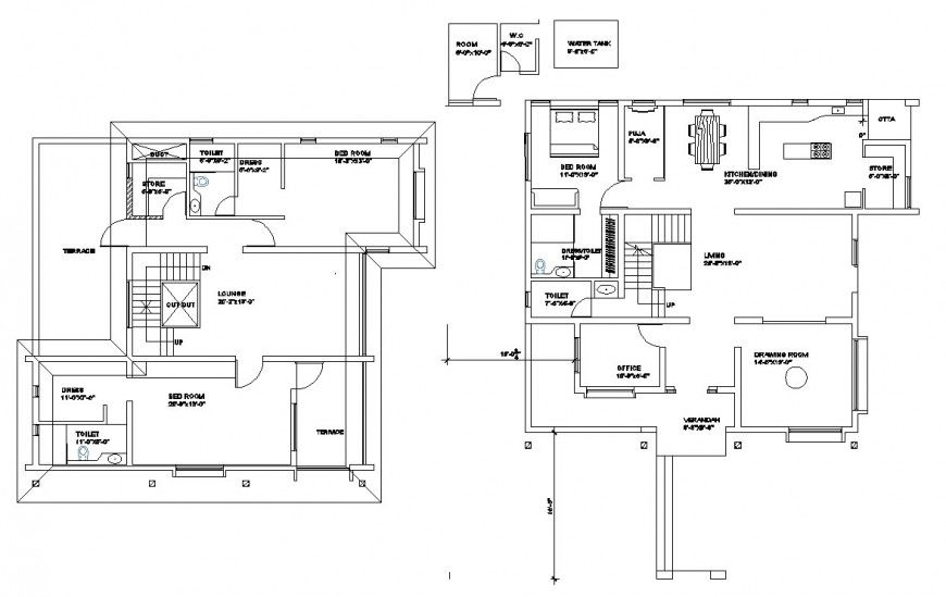 Drawing of 3bhk house block autocad file