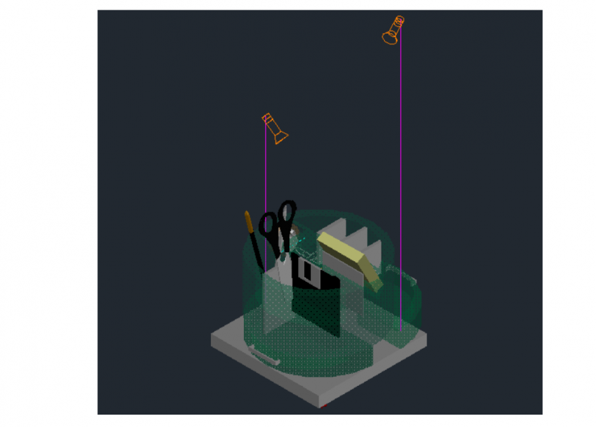 Drawing of 3d organizer AutoCAD file