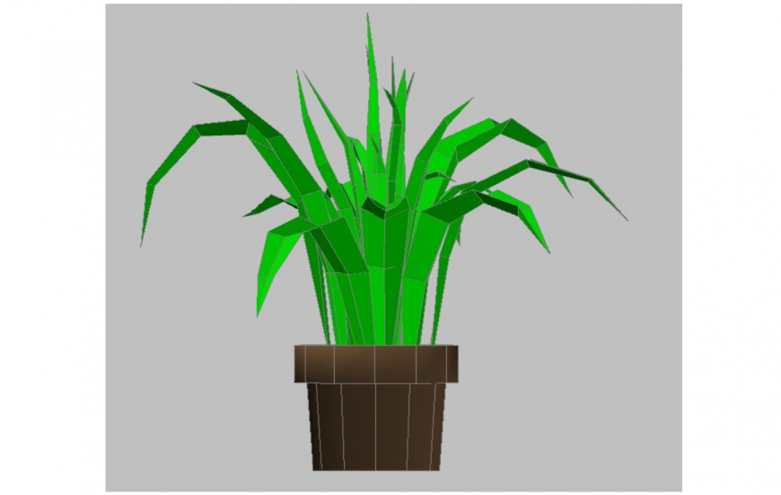 Drawing of 3d tree plant design AutoCAD file