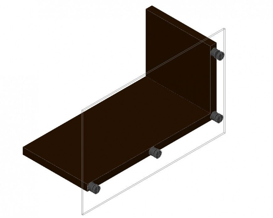 Drawing of 3d view of dining table AutoCAD file,