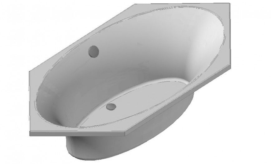 Drawing of 3d view of hexagonal wash basin