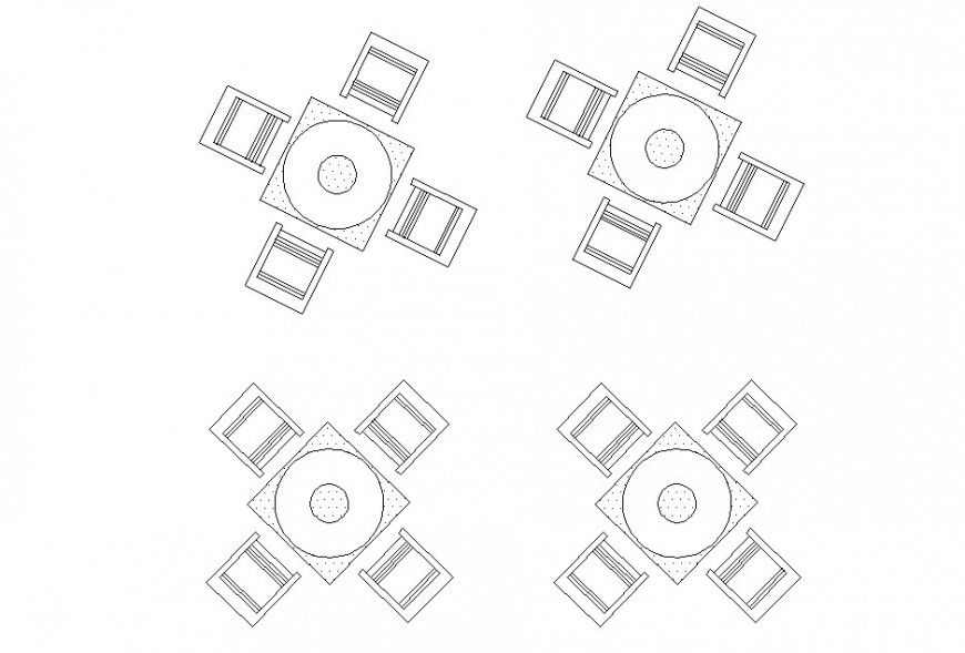 Drawing of 4 seater table furniture