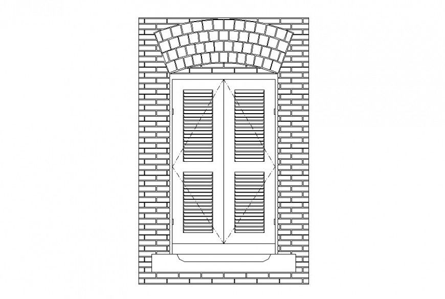 Drawing of a segmental arch made with brick AutoCAD file