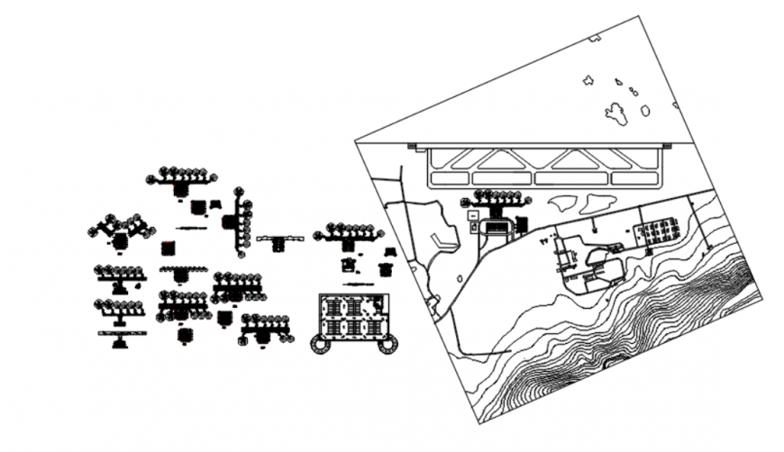Drawing of airport 2d detail AutoCAD file