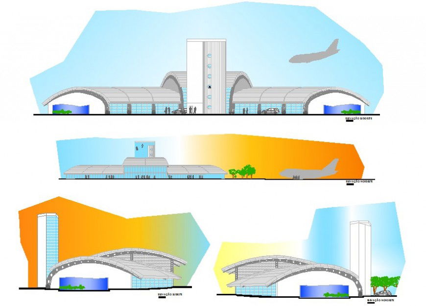 Drawing of airport section 3d details AutoCAD file