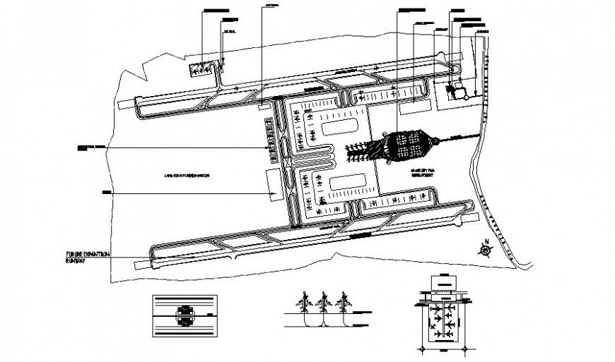 Drawing of airport site plan AutoCAD file